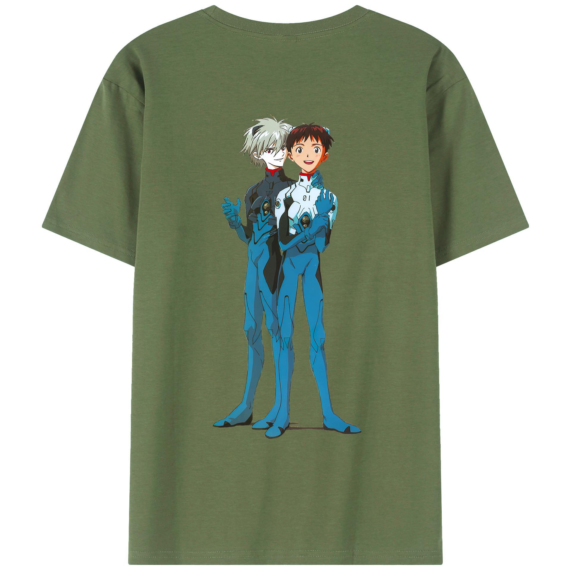（画像用） EVA 新世紀エヴァンゲリオン 綿100％ メンズ半袖Tシャツ（バックプリント） 通気性